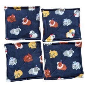 Guinea Pig Piddle Pads 4 Fleece 16" and 11" Reversible New Absorbent